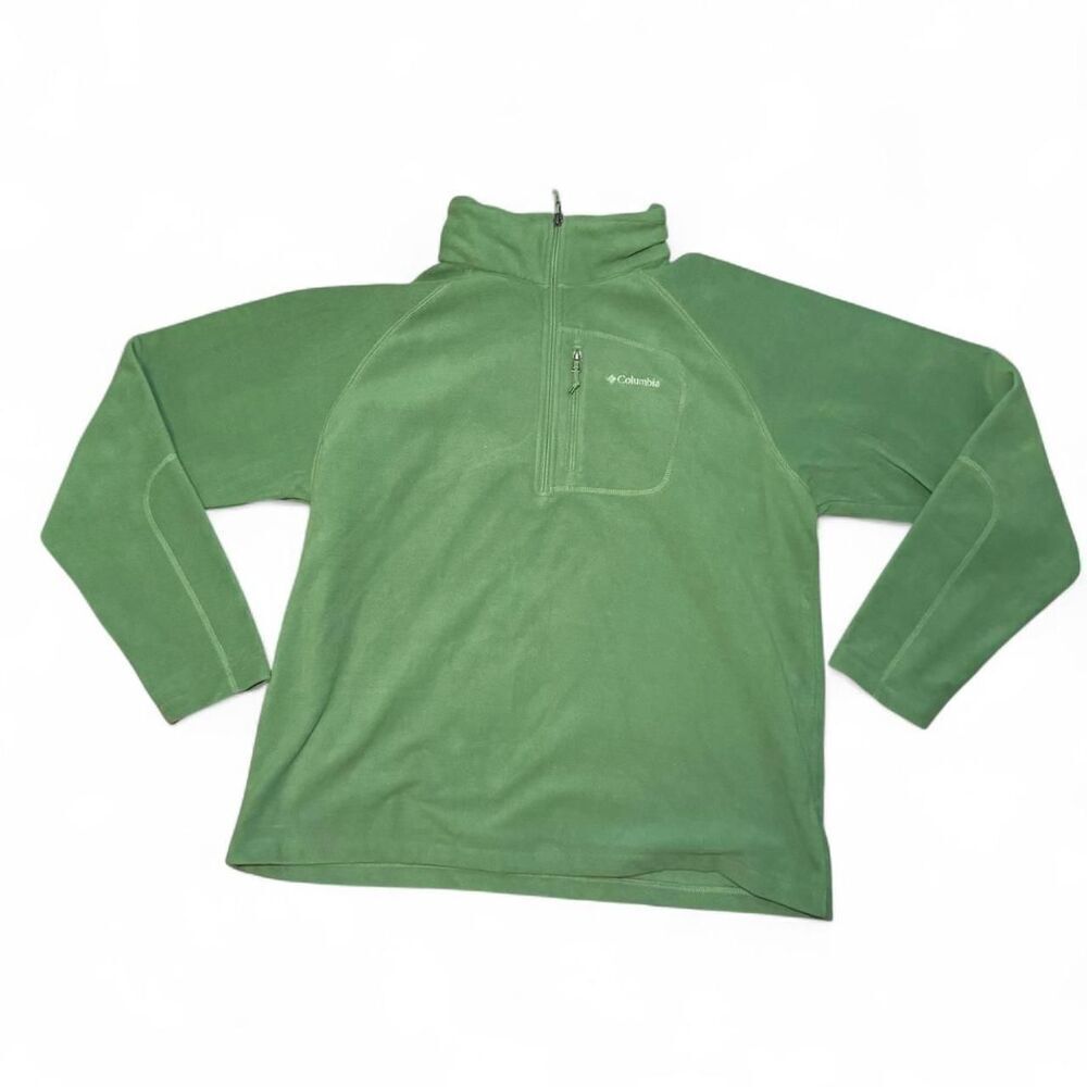 Columbia Sportswear Green Fleece Quarter Zip Pullover Men’s XXL Long Sleeve